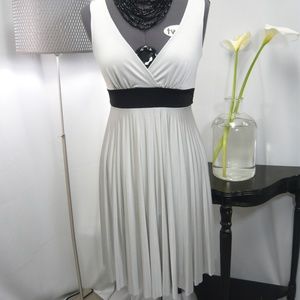 Forever 21 Silver Accordion Pleat Gown